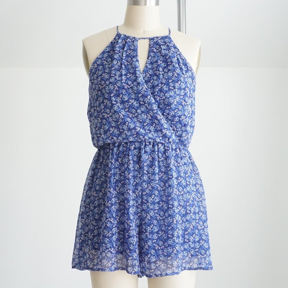 NWOT Blue Floral Romper Size XS